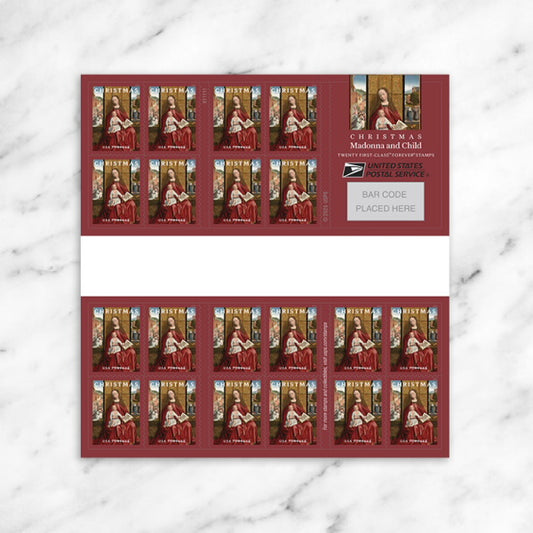 USPS Christmas Madonna and Child Forever Stamps — Booklet of 20