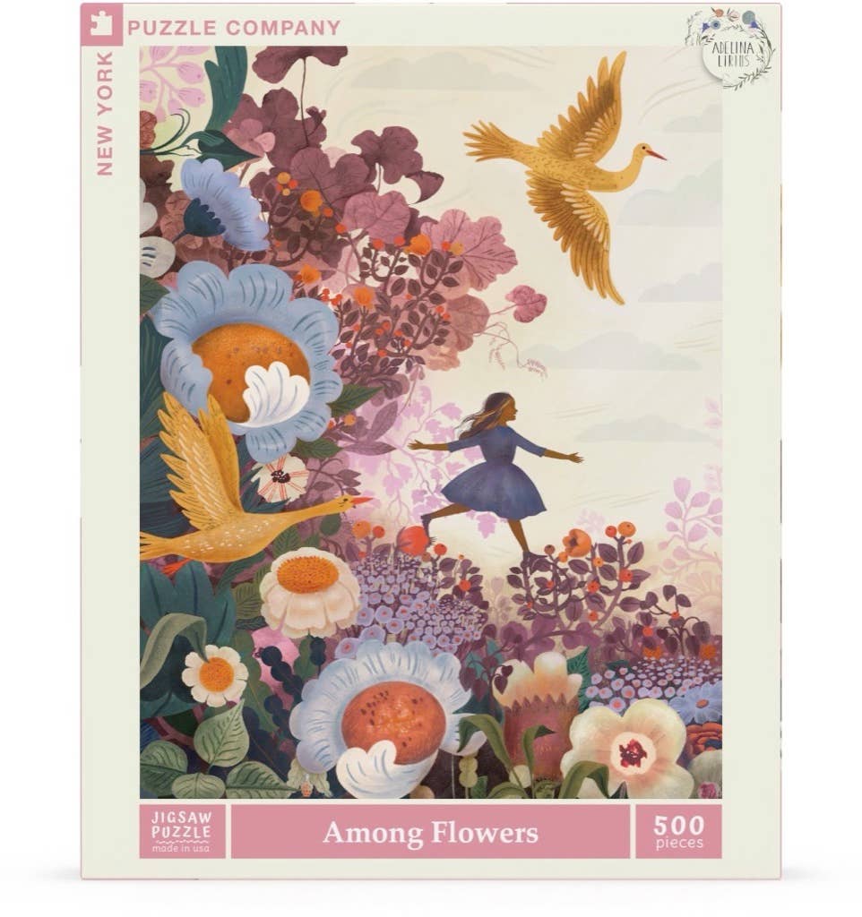 New York Puzzle Company - Among Flowers - 500 Piece Jigsaw Puzzle