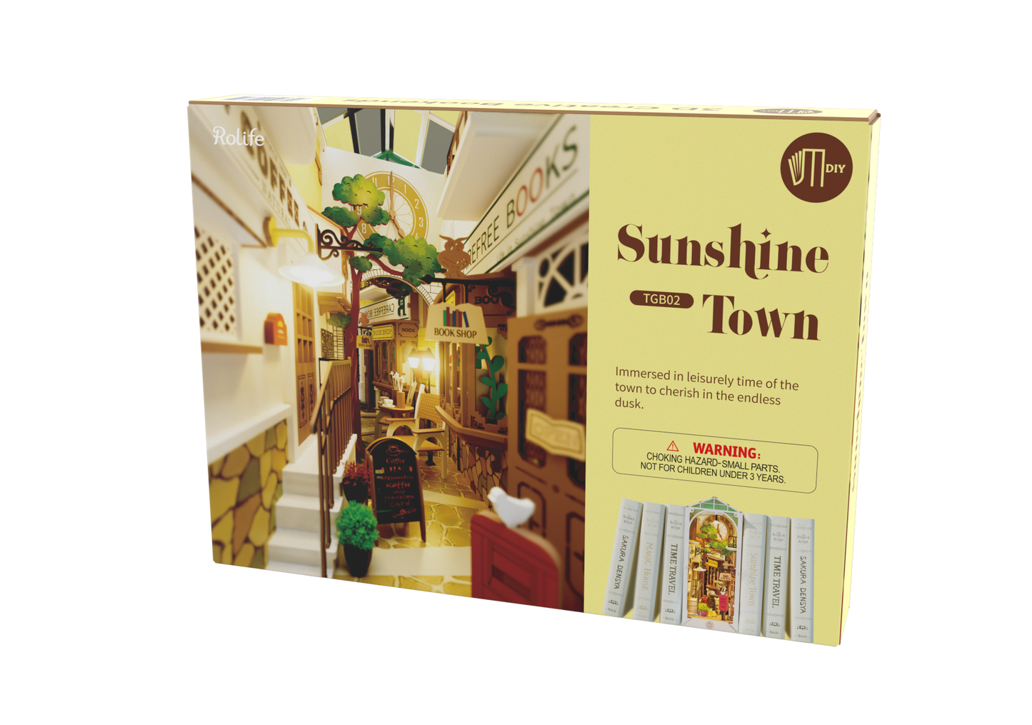 Robotime - TGB02 Rolife Sunshine Town DIY Book Nook Shelf Insert Kit