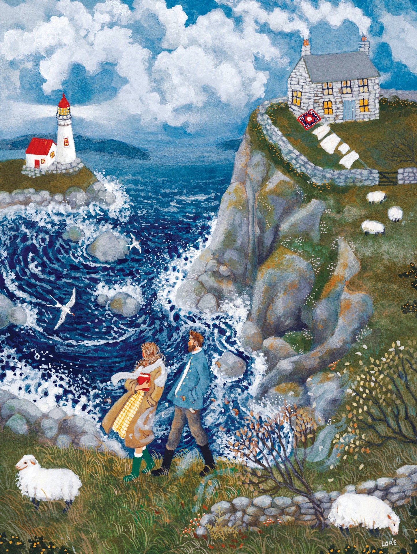 New York Puzzle Company - Wind Ridge Cottage - 1000 Piece Jigsaw Puzzle