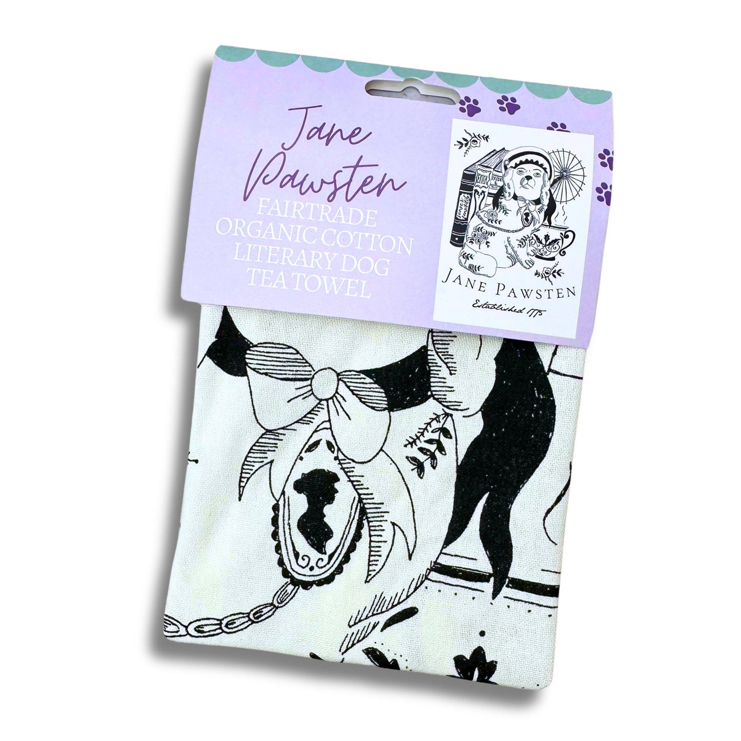GiftSmith - Jane Pawsten Fairtrade Cotton Literary Tea Towel Dish Cloth