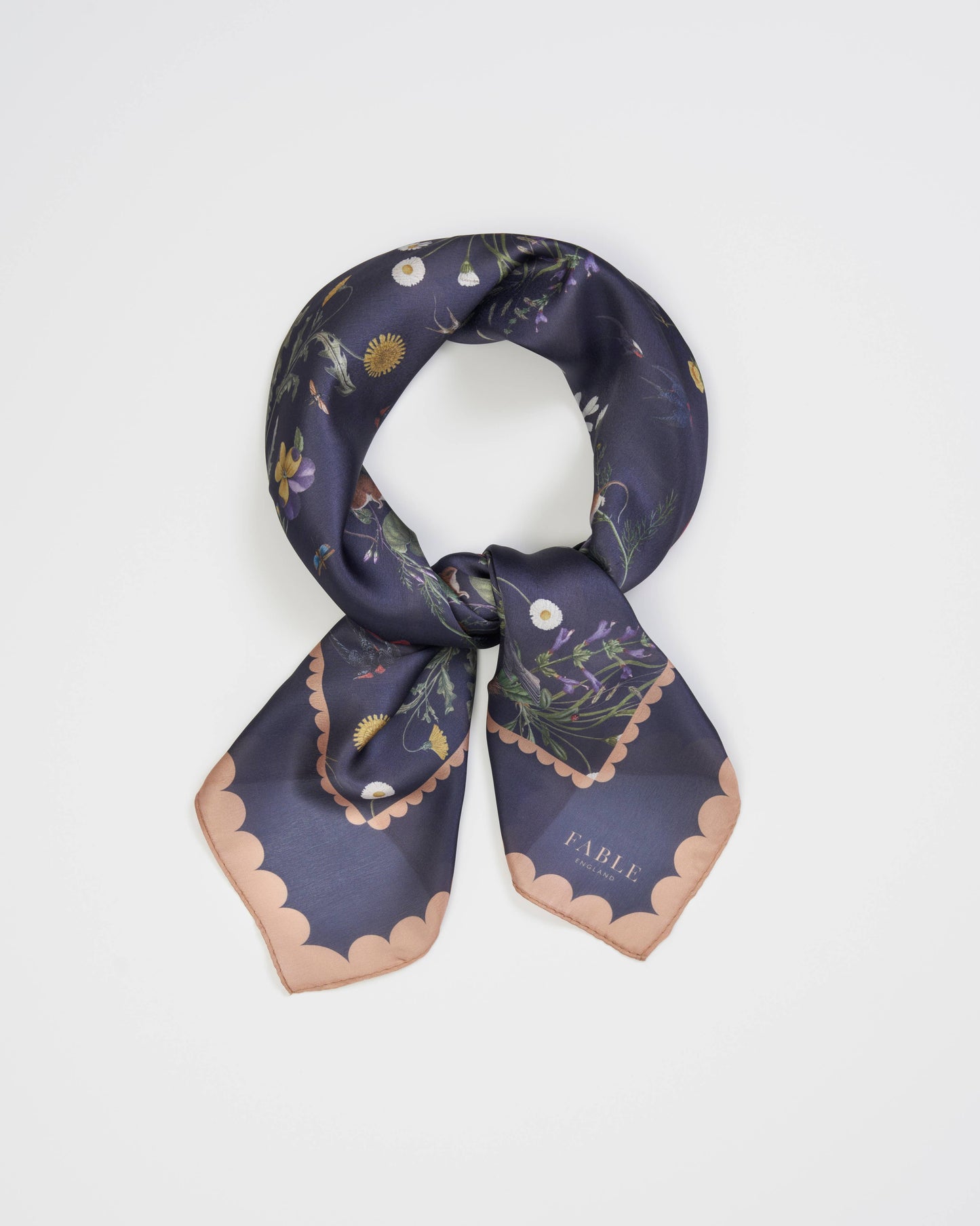 Fable England - FABLE Navy Running Bunny Toile Square Scarf