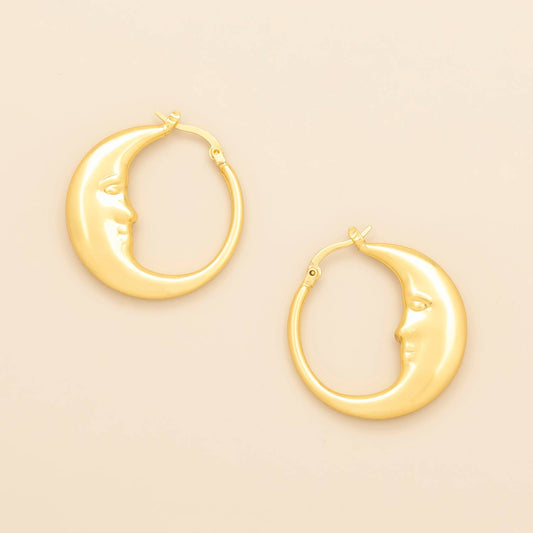 Scout Curated Wears - Refined Icon Earring - Moon Hoop/Gold