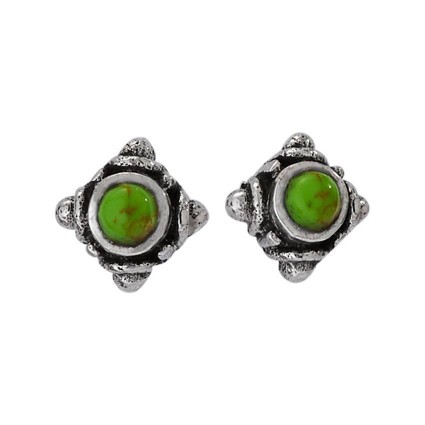 Tiger Mountain Jewelry - Fresh Moss Gaspeite Sterling Silver Studs