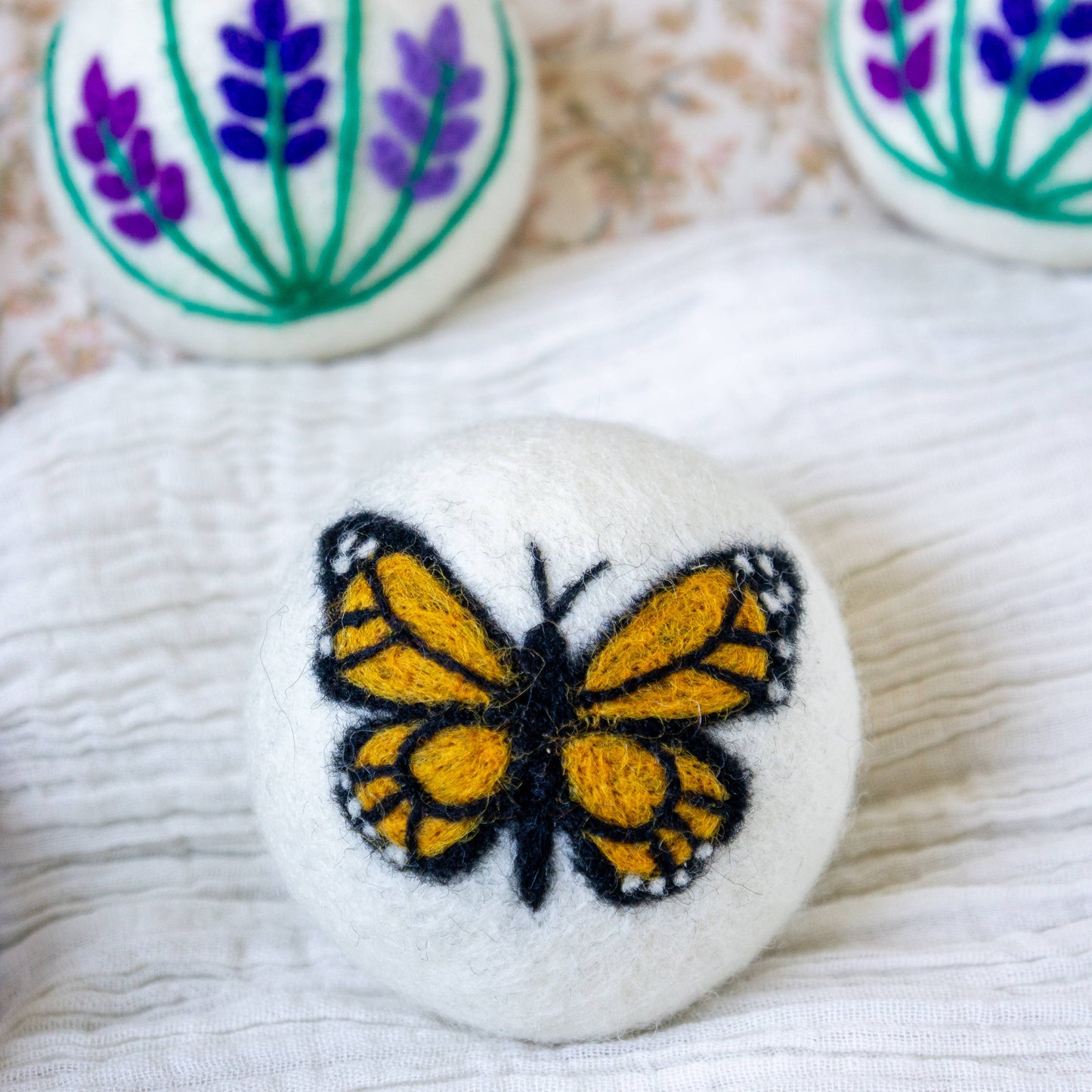 Friendsheep - Butterfly Lavender Fields Set of 3 Eco Dryer Balls - MONARCH