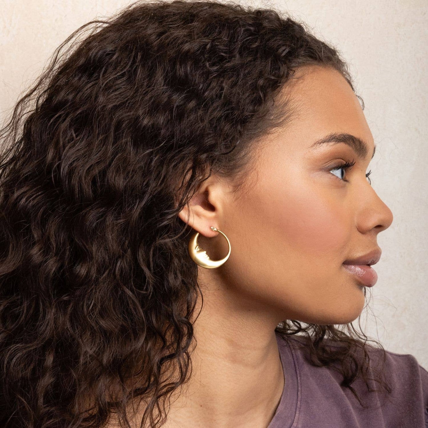 Scout Curated Wears - Refined Icon Earring - Moon Hoop/Gold