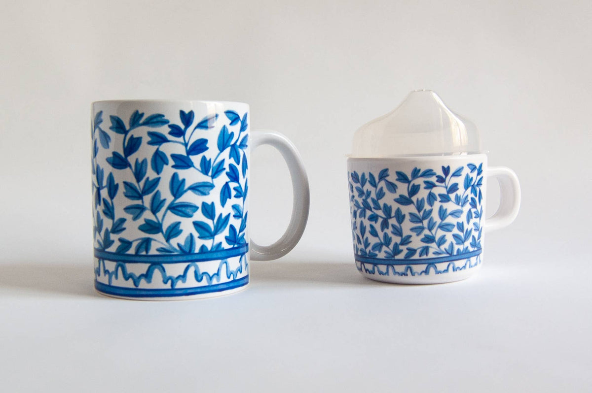 Helmsie - Blue and White Mama and Me Cup Set