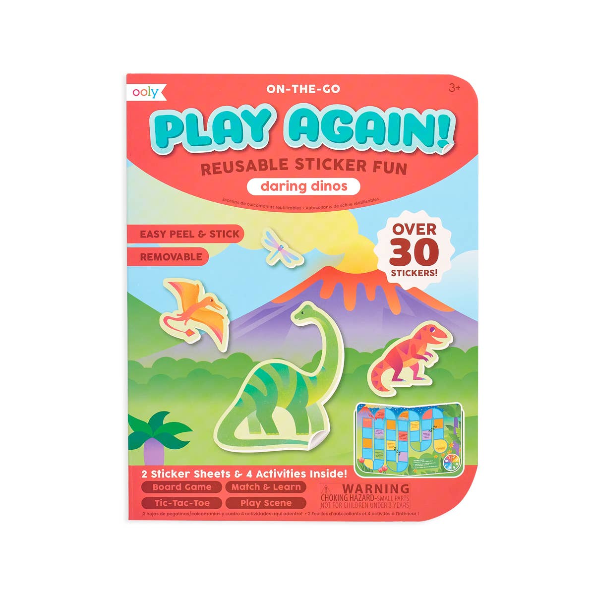 OOLY - Play Again!: Reusable Sticker Fun - Daring Dinos.