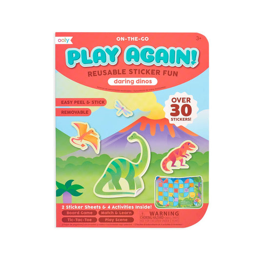 OOLY - Play Again!: Reusable Sticker Fun - Daring Dinos.