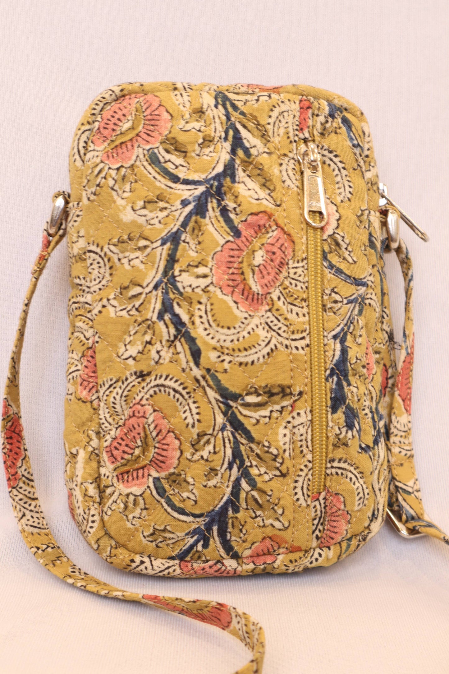 White Lotus Fashions - KK1161 Womens Crossbody Phone Bag - Yellow/Pink