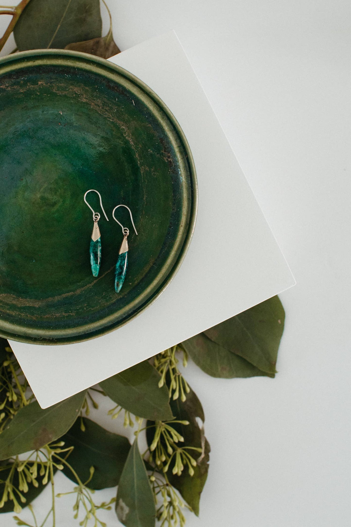 Ten Thousand Villages - Turquoise Oval Earrings