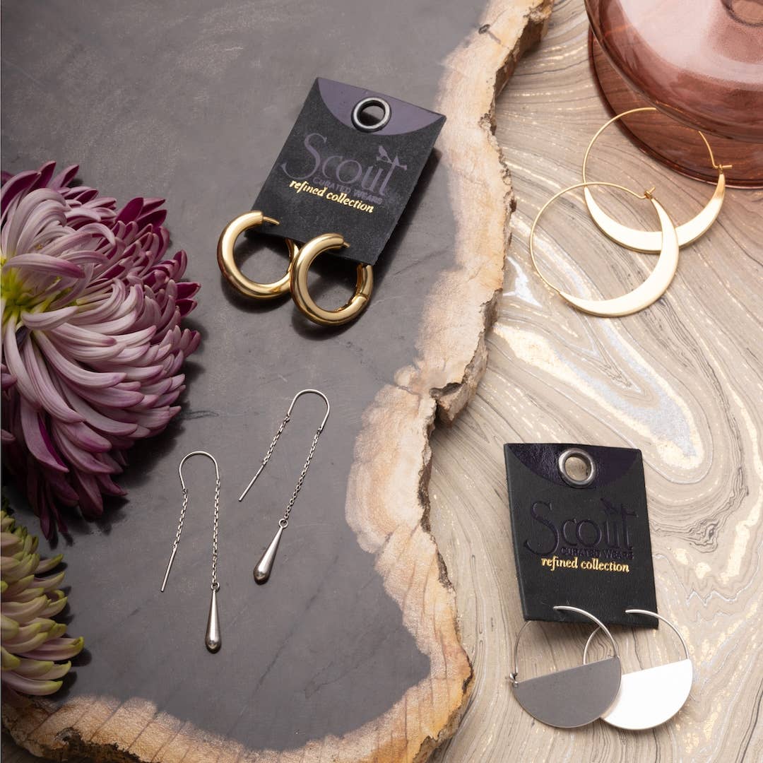 Scout Curated Wears - Refined Earring Collection - Teardrop Threader/Gold