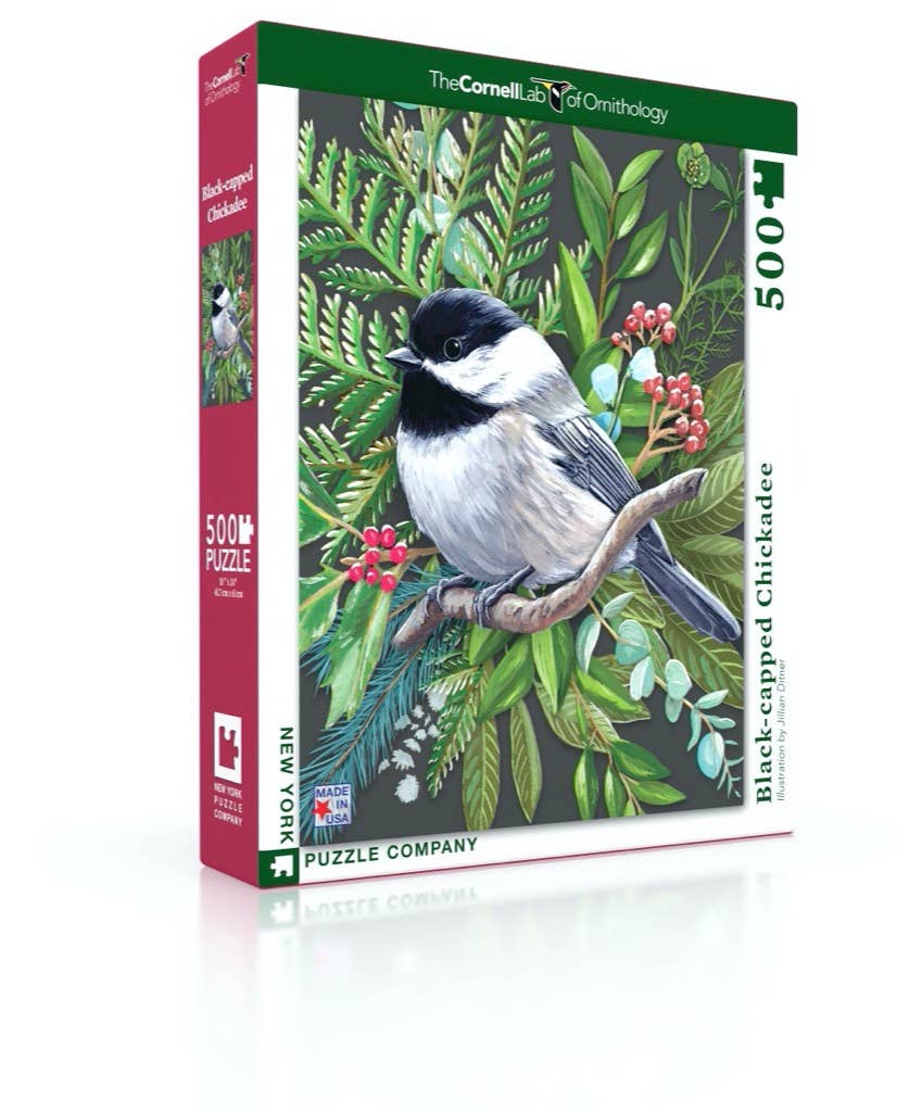 New York Puzzle Company - Black-capped Chickadee - 500 Piece Jigsaw Puzzle