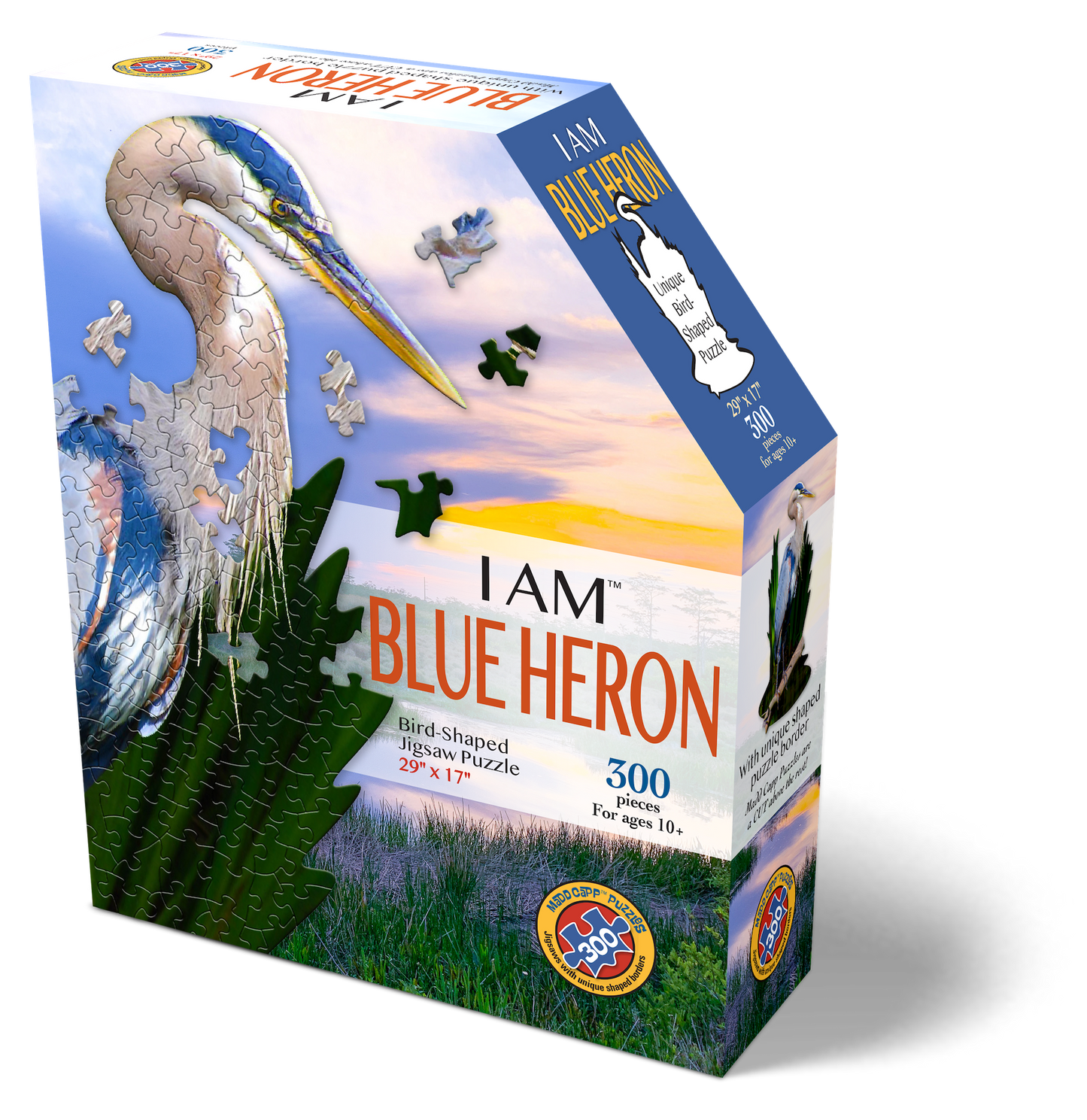 Madd Capp Games & Puzzles - I AM BLUE HERON 300 piece jigsaw puzzle gift