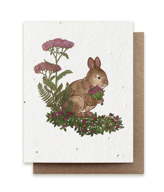 Small Victories - Rabbit Gathering Herbs Plantable Herb Seed Card