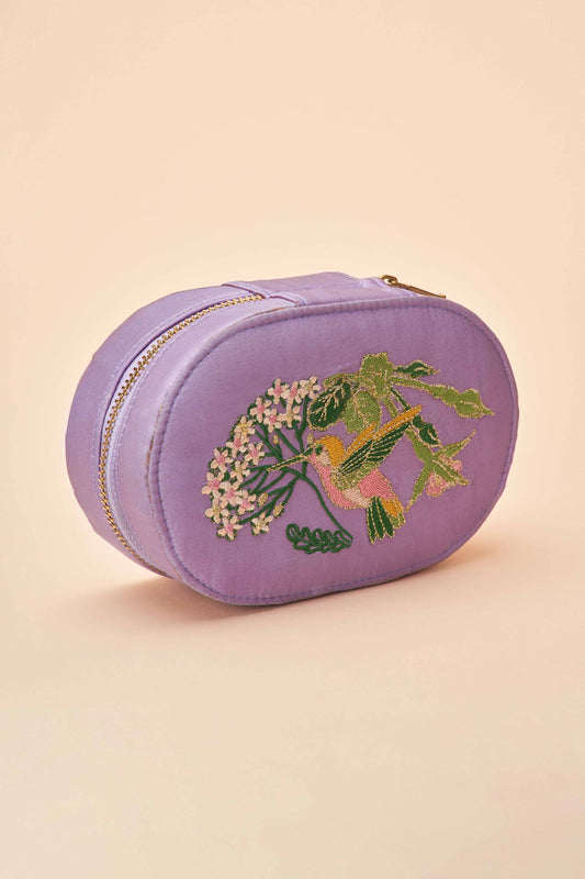 Powder Design inc - Oval Jewellery Box - Hummingbird in Lavender