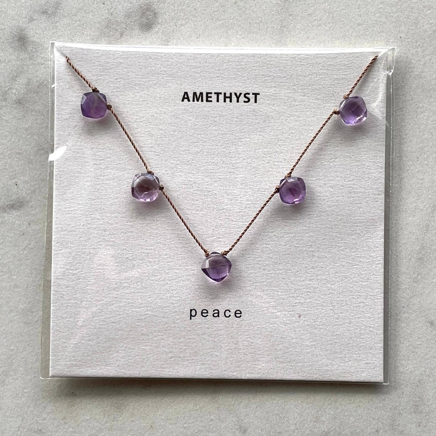 Soulsilk - Amethyst 5 Stone Necklace- Peace