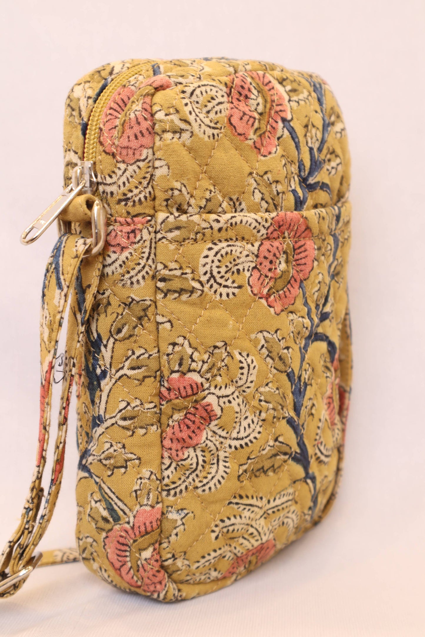 White Lotus Fashions - KK1161 Womens Crossbody Phone Bag - Yellow/Pink