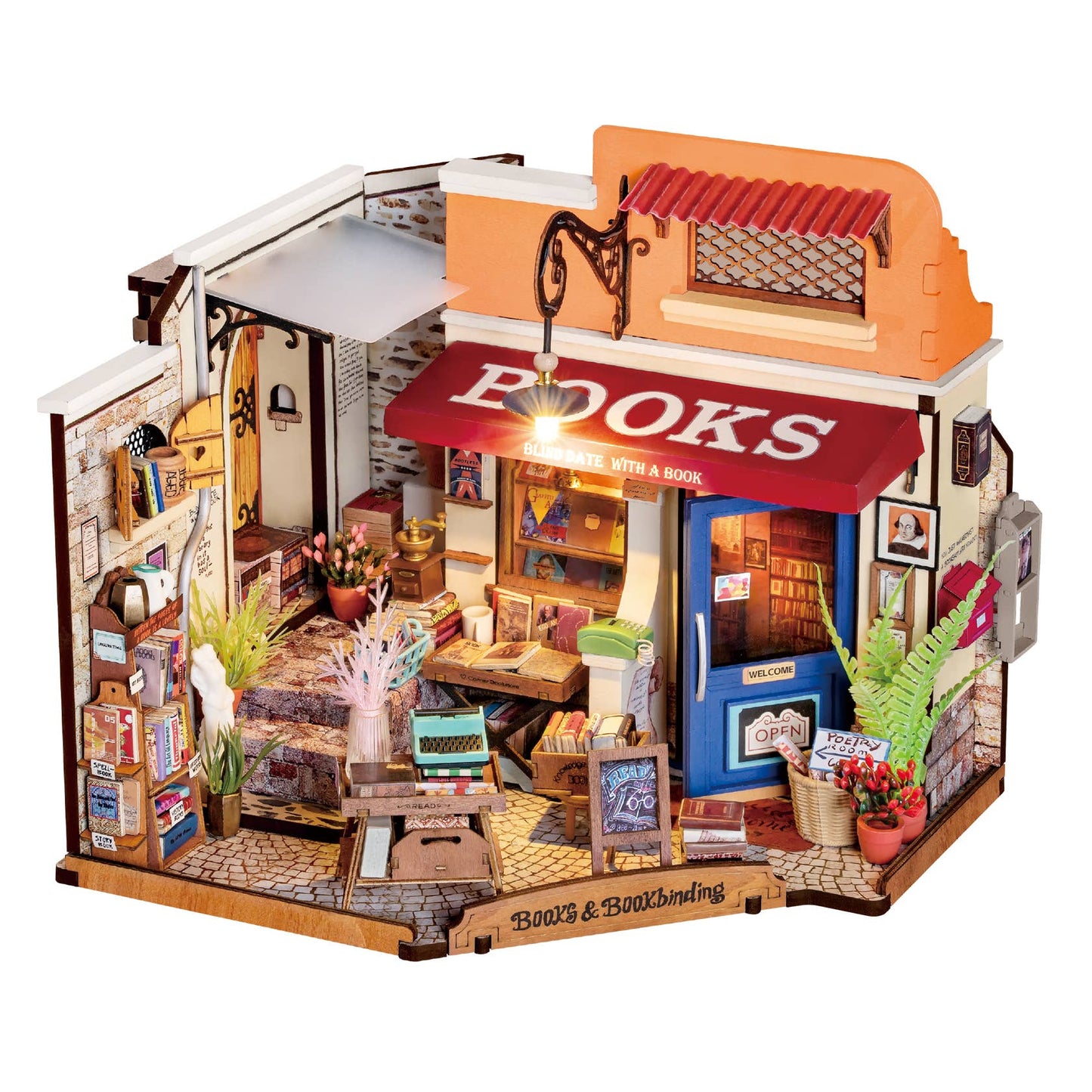 Robotime - DG164 Corner Bookstore Rolife DIY Miniature House Kit