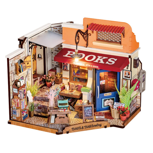 Robotime - DG164 Corner Bookstore Rolife DIY Miniature House Kit