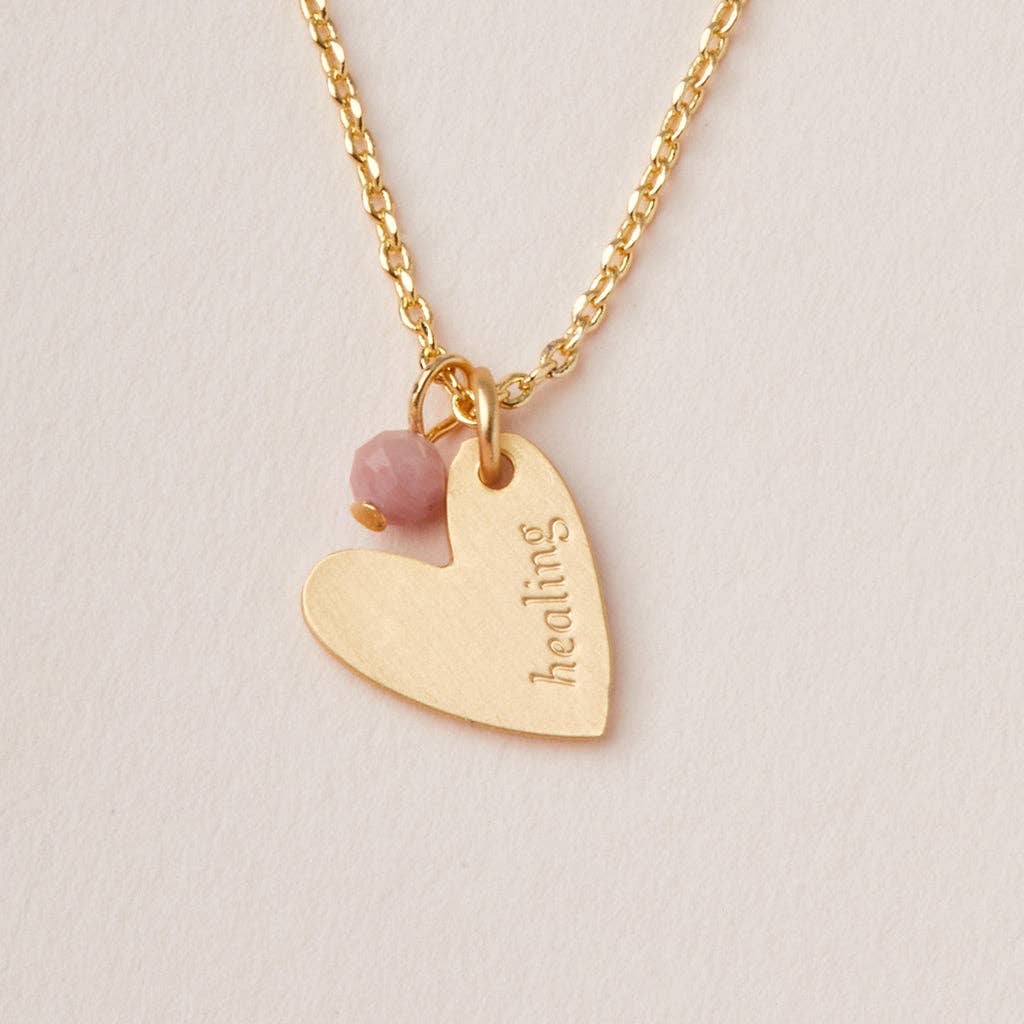 Scout Curated Wears - Stone Intention Charm Necklace - Rhodonite/Gold