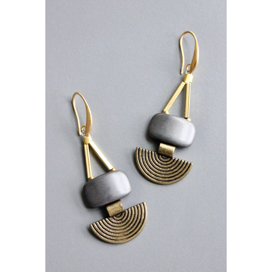 David Aubrey Jewelry - HYLE42 Artdeco Hematite earrings