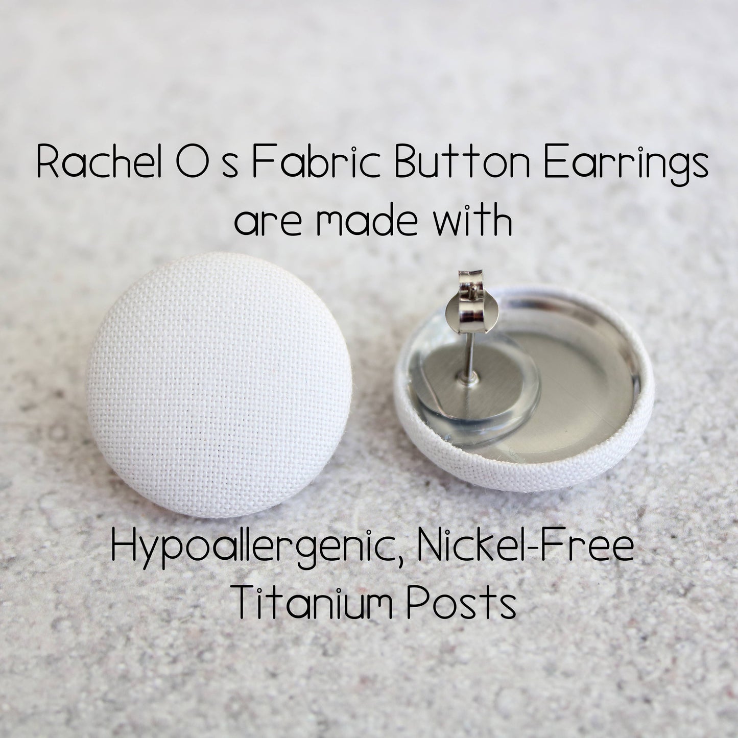 Rachel O's - Bold 7/8 Inch Retro Mushrooms Fabric Button Earrings