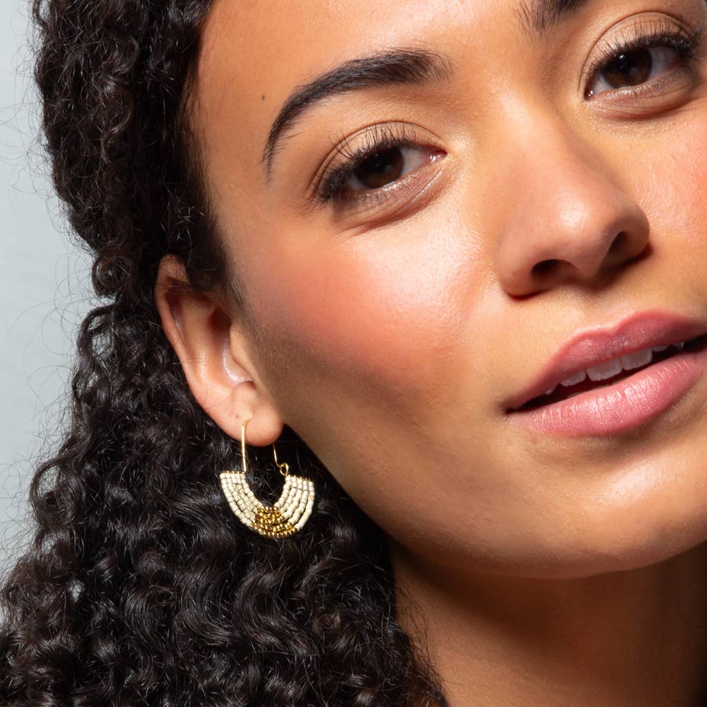 Scout Curated Wears - Chromacolor Miyuki U-Hoop Earring - Speckled Turquoise/Silvr