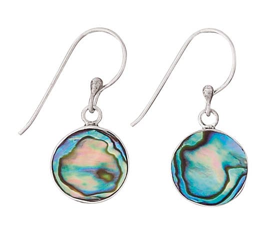 Tiger Mountain Jewelry - Round Paua Shell Sterling Silver Earring