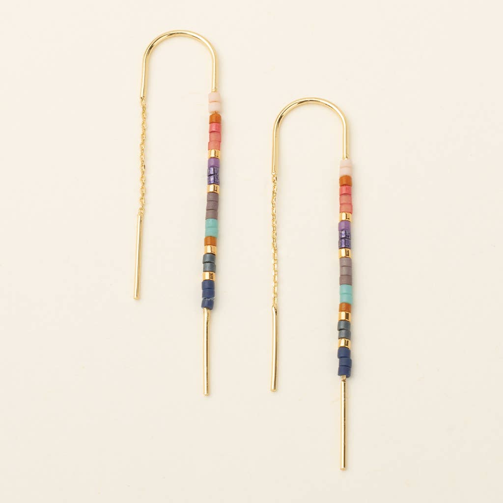 Scout Curated Wears - Chromacolor Miyuki Thread Earring - Dark Multi/Gold