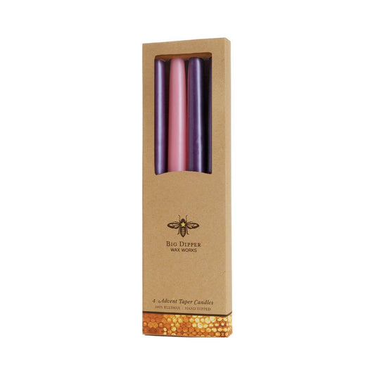 Big Dipper Wax Works - Taper Candles – 100% Pure Beeswax – Advent 12” Hand-Dipped