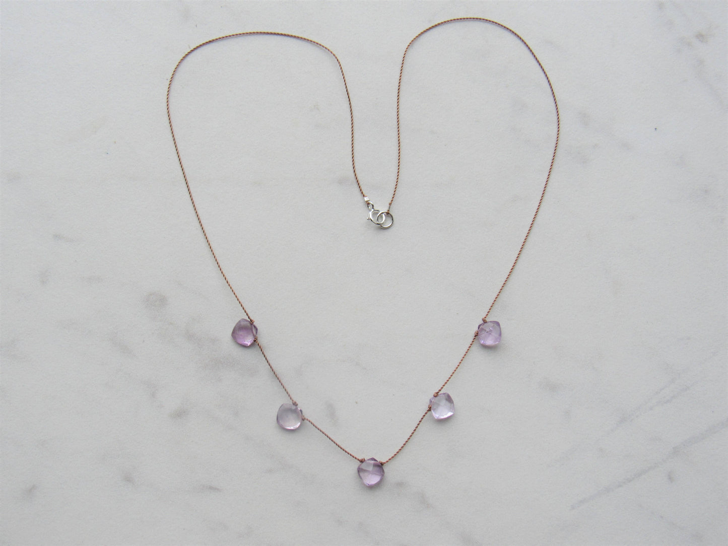 Soulsilk - Amethyst 5 Stone Necklace- Peace