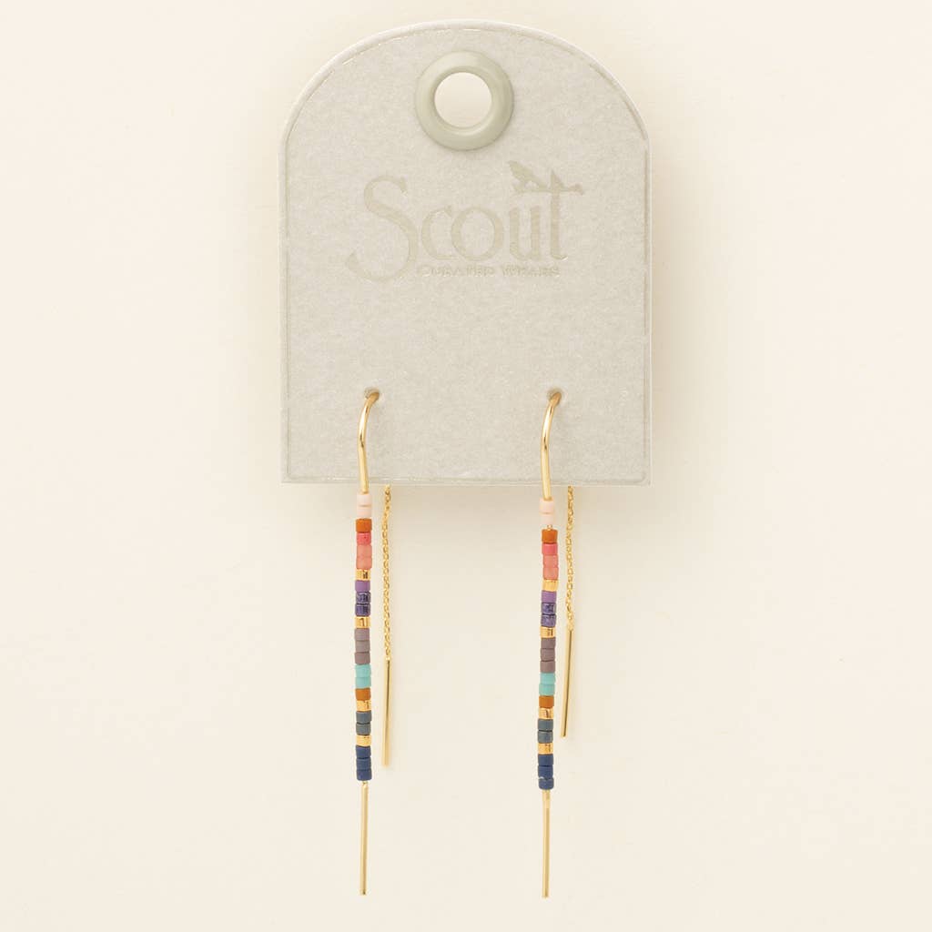 Scout Curated Wears - Chromacolor Miyuki Thread Earring - Dark Multi/Gold