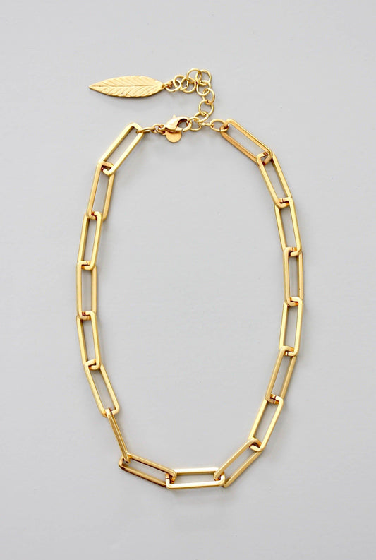 David Aubrey Jewelry - Gold Paperclip Chain Necklace