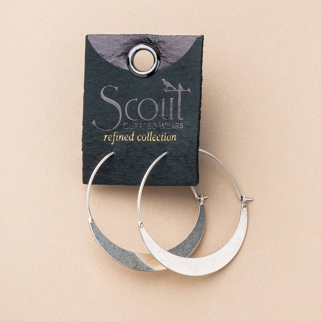 Scout Curated Wears - Refined Earring Collection - Crescent Hoop/Sterling Silver