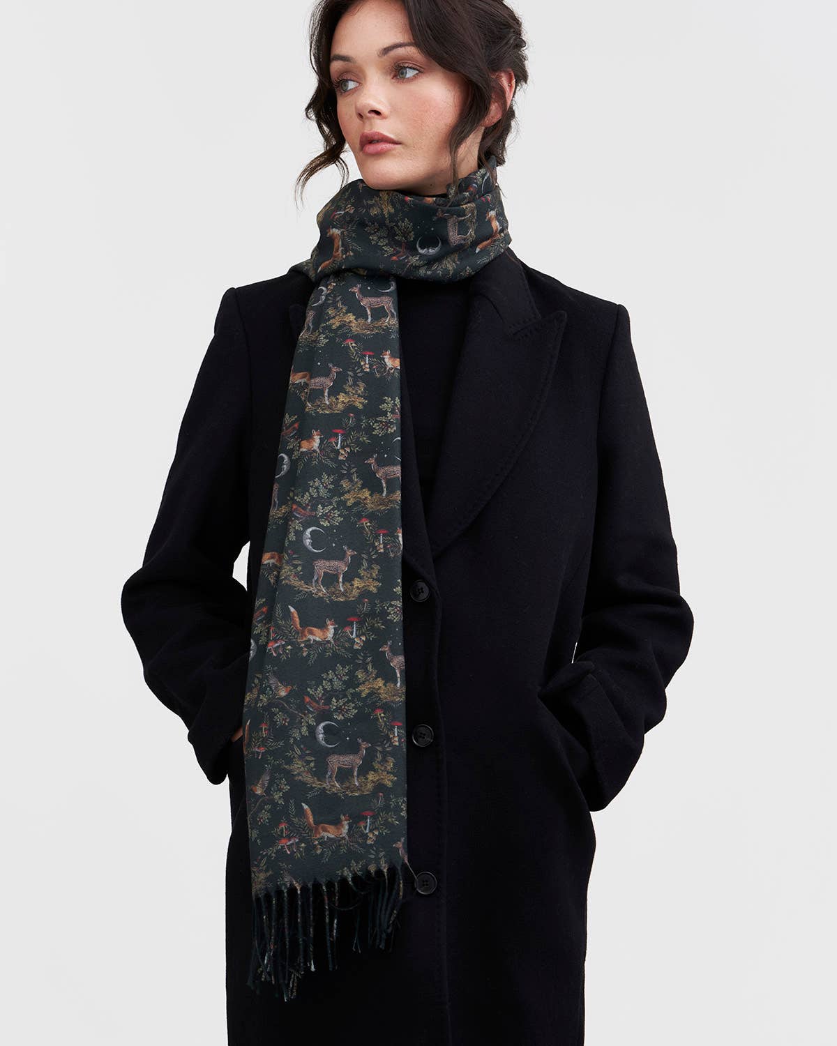 Fable England - Into the Woods Green Tassel Scarf