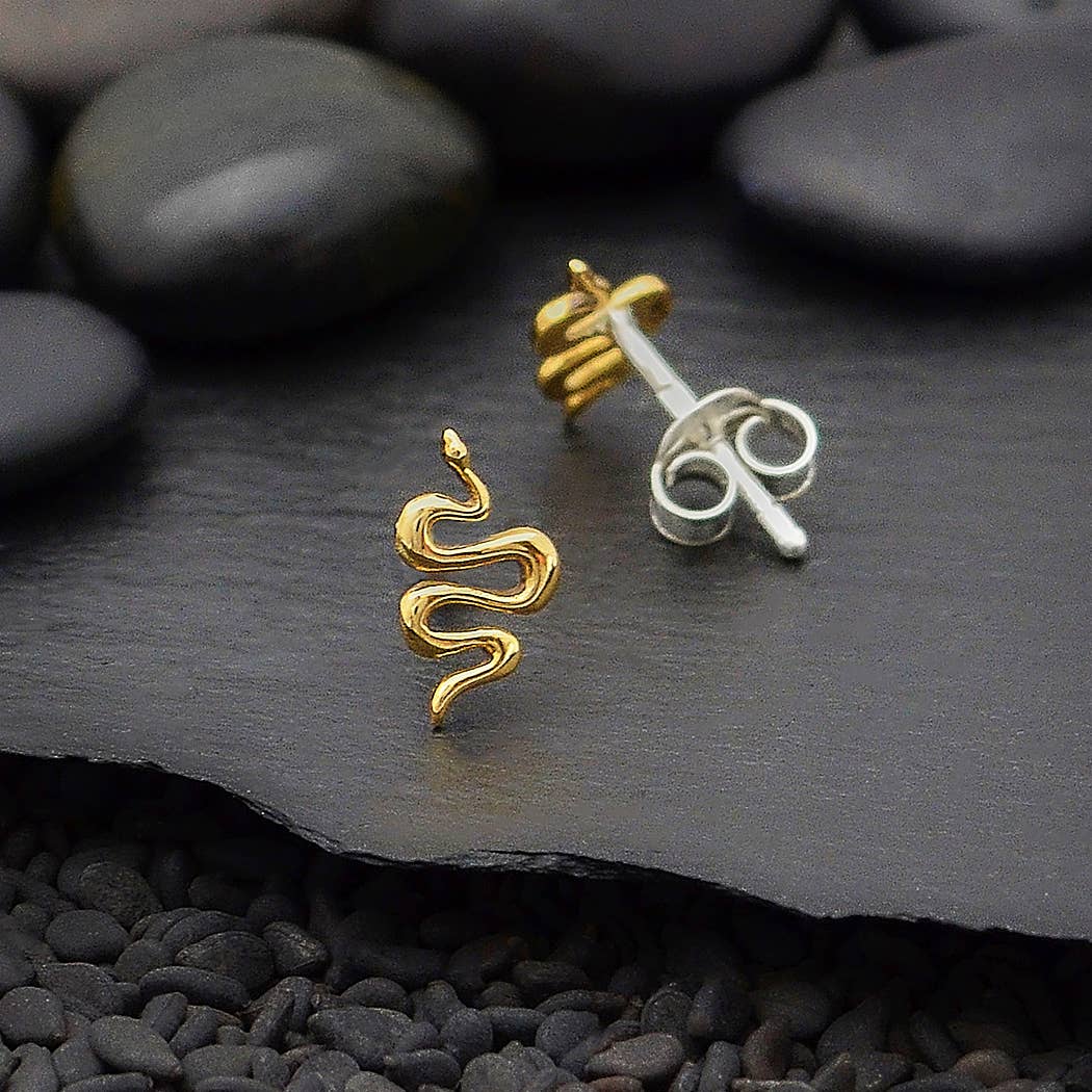 Nina Designs - Snake Post Earrings 9x5mm