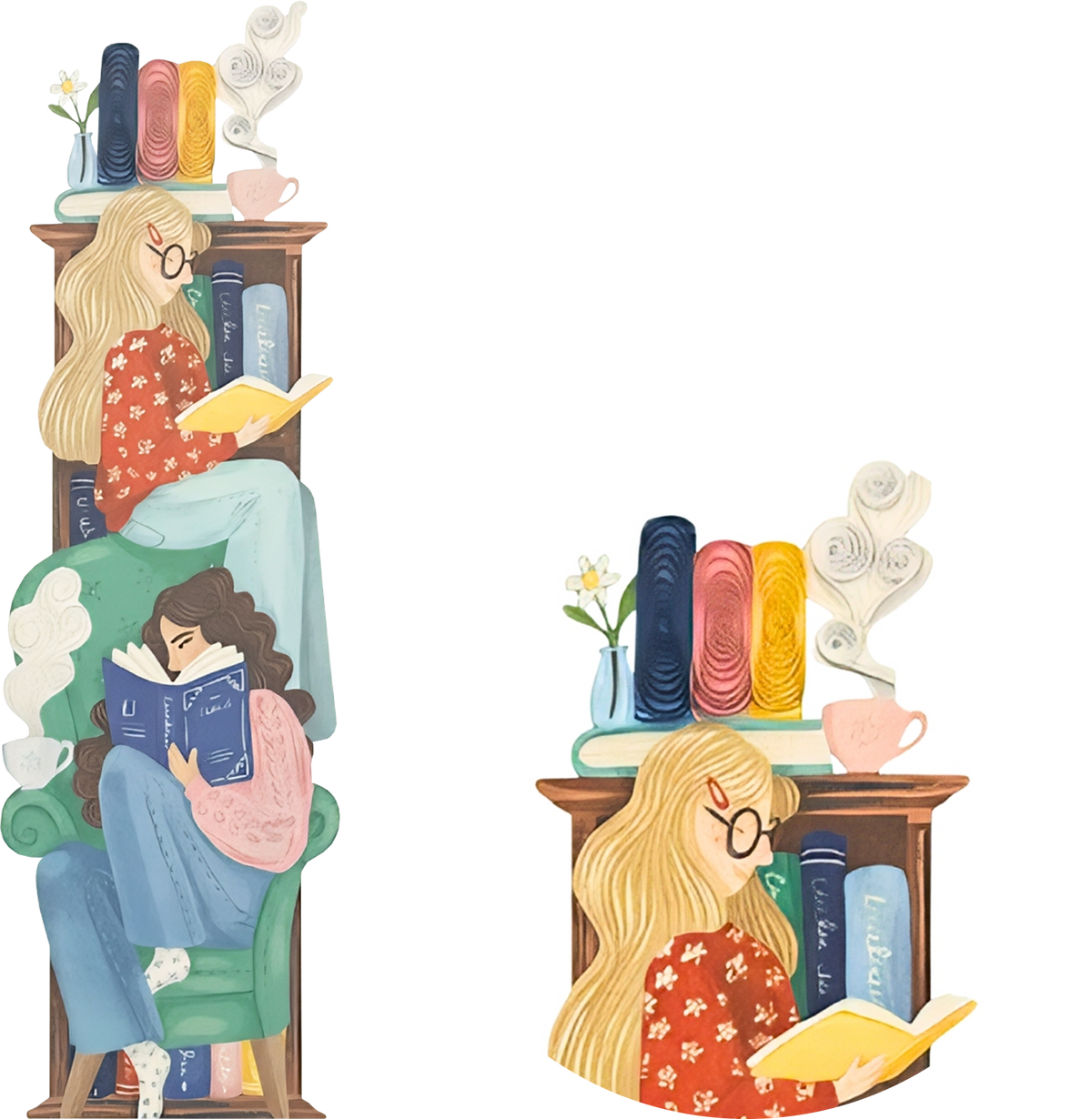 Notes & Queries, Inc. - BOOKMARK QUILLING FRIENDS READING ORIGAMO