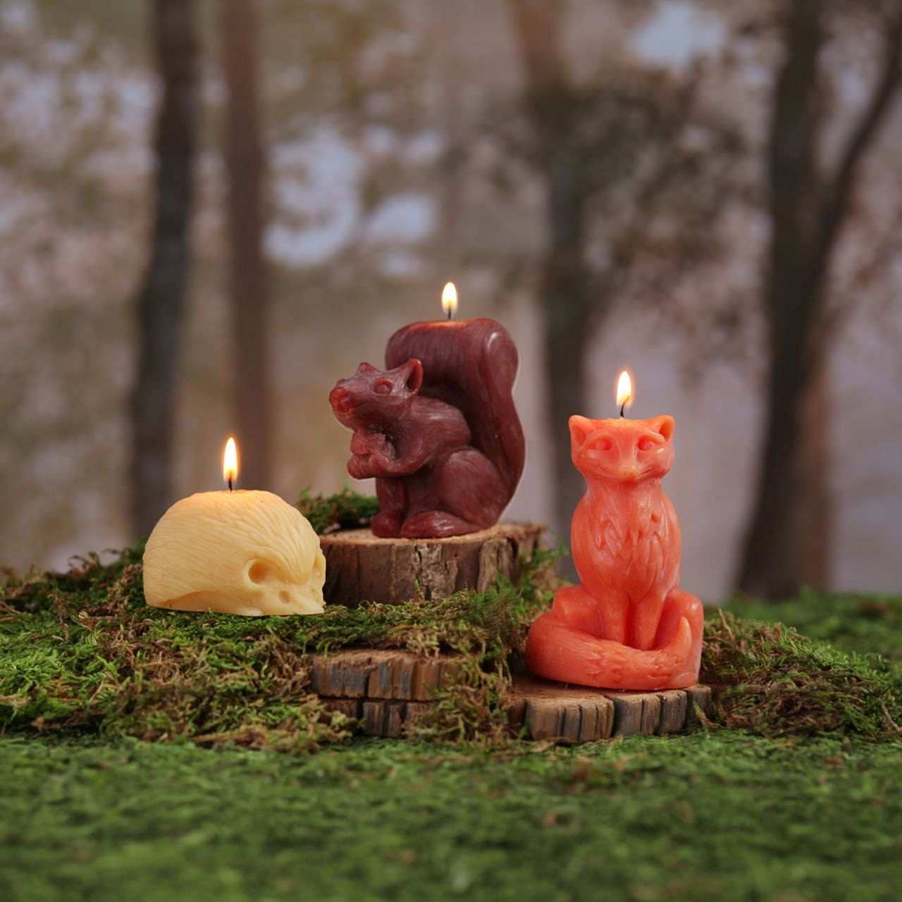 Big Dipper Wax Works - Squirrel Candle – 100% Pure Beeswax – Hand-Sculpted