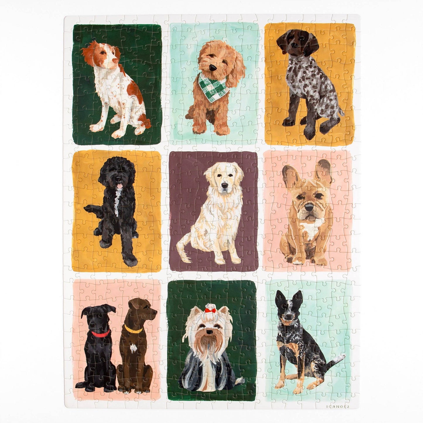 1canoe2 | One Canoe Two Paper Co. - Furry Friends Dogs Grid - 500 Piece Jigsaw Puzzle