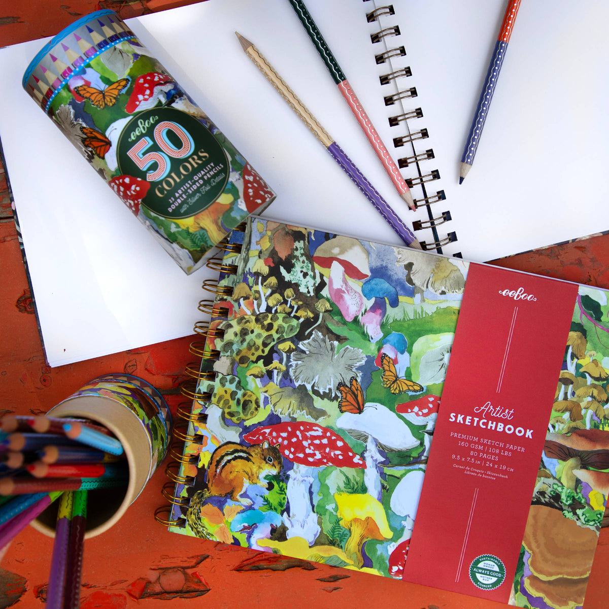 eeBoo - Mushroom 25 Double-Sided Pencils