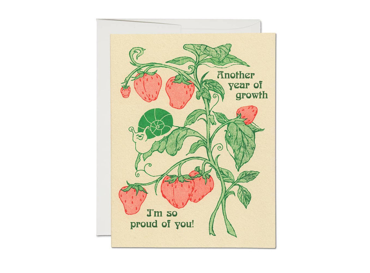 Red Cap Cards - Another Year of Growth birthday greeting card