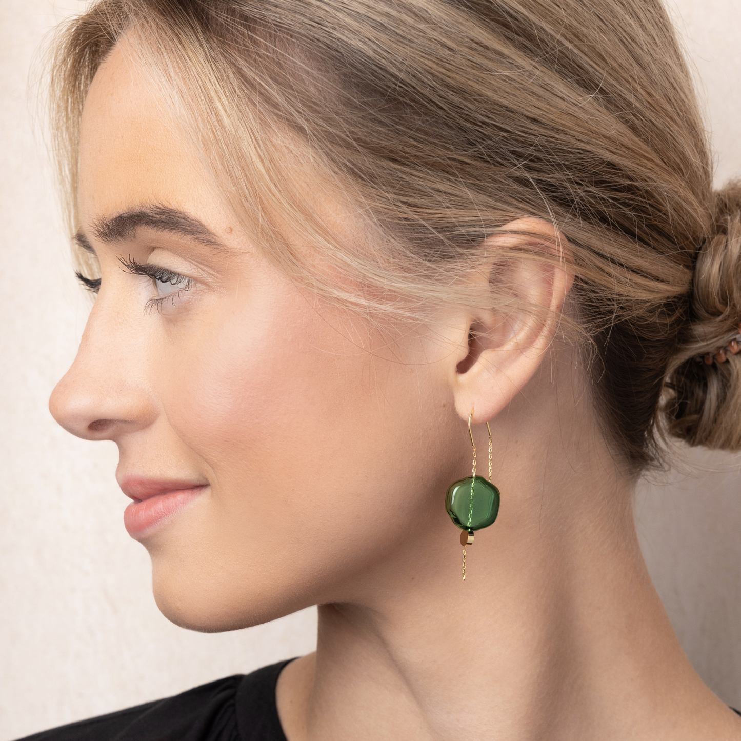 Scout Curated Wears - Refined Glass Organic Threader - Teal/Gold