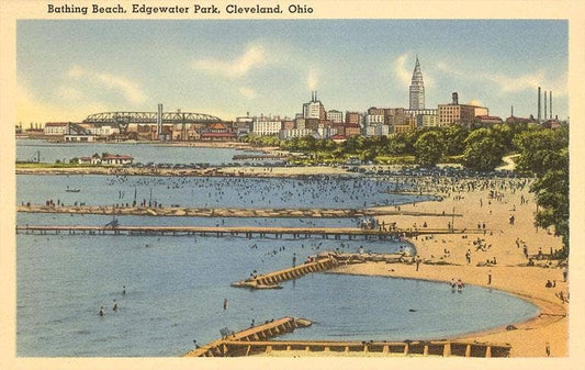 Found Image Press - Postcard OH-344 Beach, Edgewater Park, Cleveland