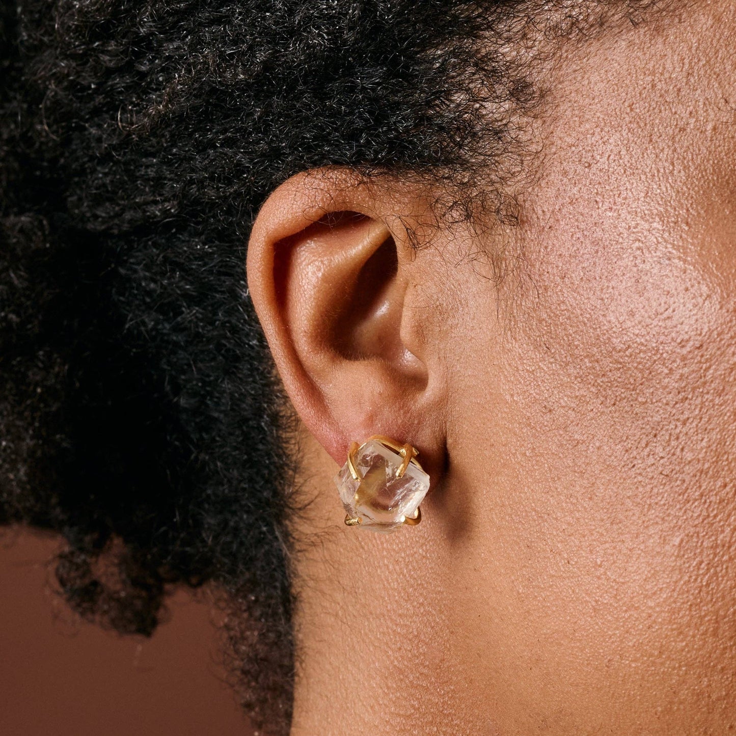 Ten Thousand Villages - Chaya Clear Quartz Stud Earrings