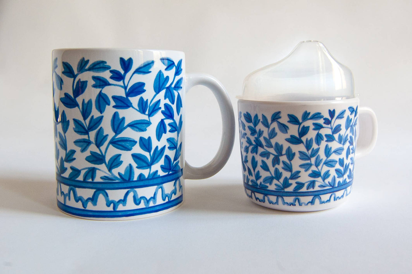 Helmsie - Blue and White Mama and Me Cup Set