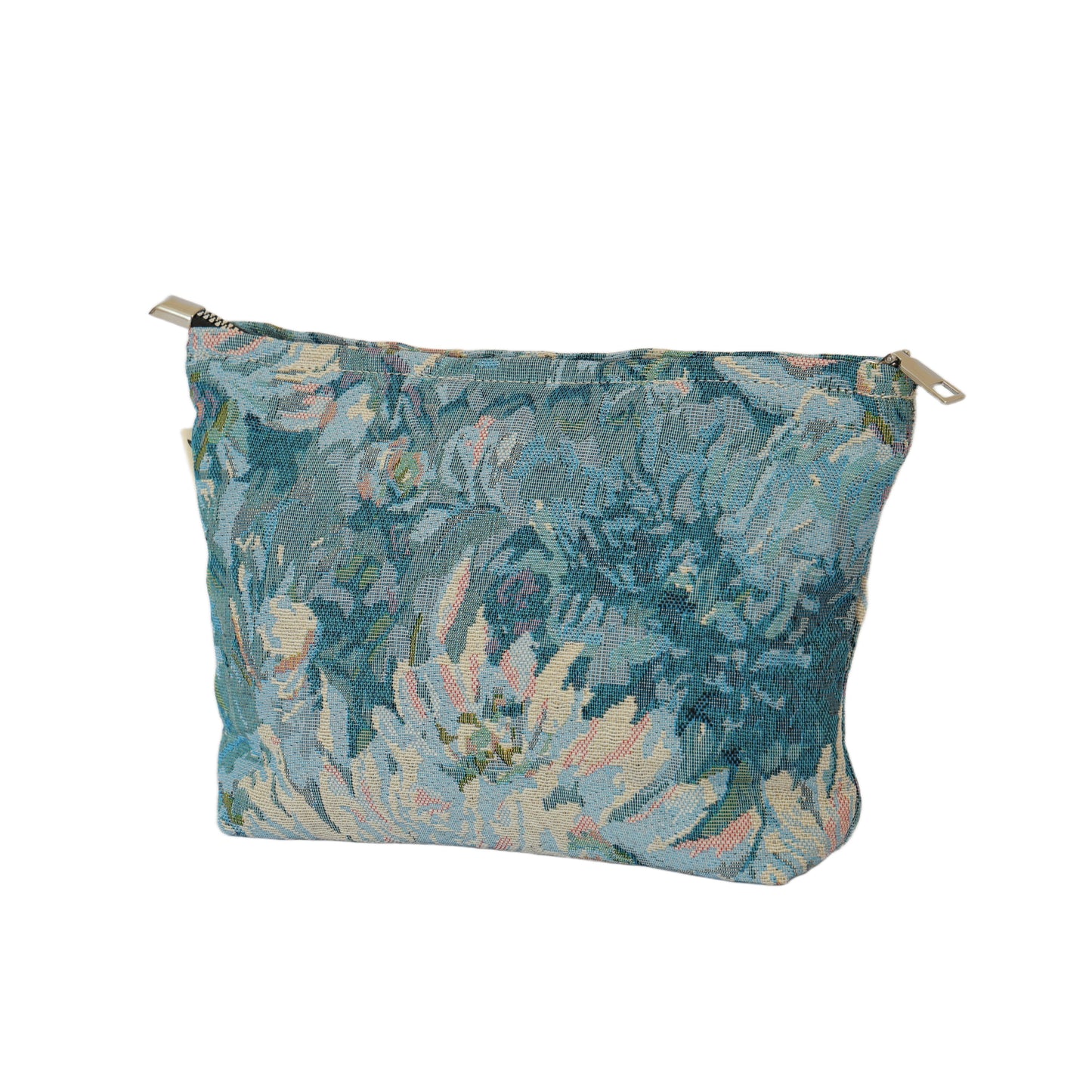 Azure Garden Watercolor Floral Toiletry / Makeup Bag - Travel-Friendly Cosmetic Bag