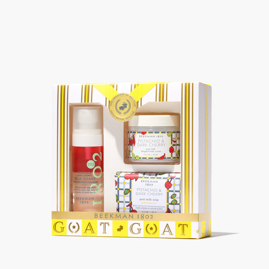 Pistachio & Dark Cherry 3-Piece Bodycare Gift Set