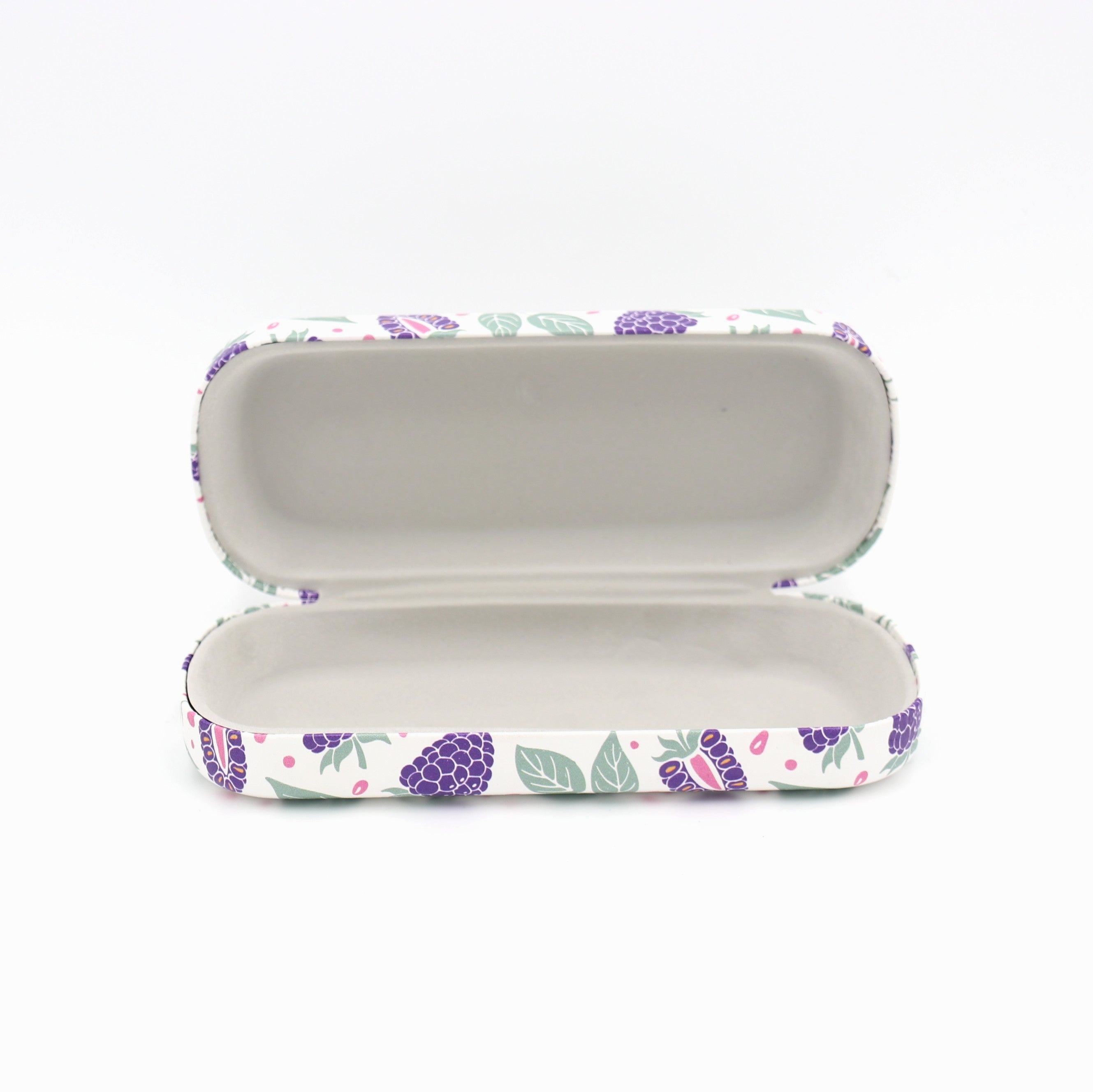 Blackberry Pattern Hard Shell Glasses Case – Fruit Eyeglass Box with Soft Lining