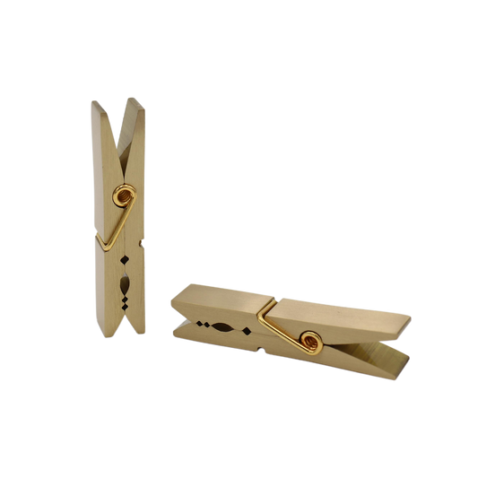 Brass Clothespin Clip – Minimalist Gold Metal Spring Clip